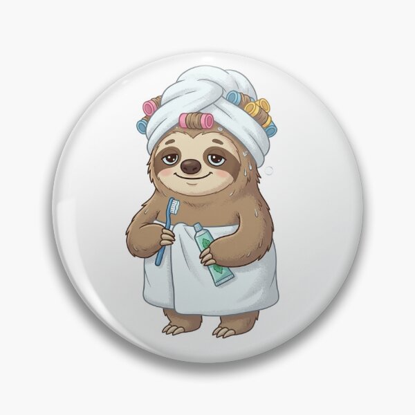 Item preview, Cute Sloth Shower Turban - Funny Spa & Wellness Illustration designed and sold by teddy815.