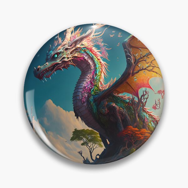 Item preview, Mythical Dragon Merging with Nature - Epic Fantasy Art in a Magical World Style designed and sold by Hipatye26.