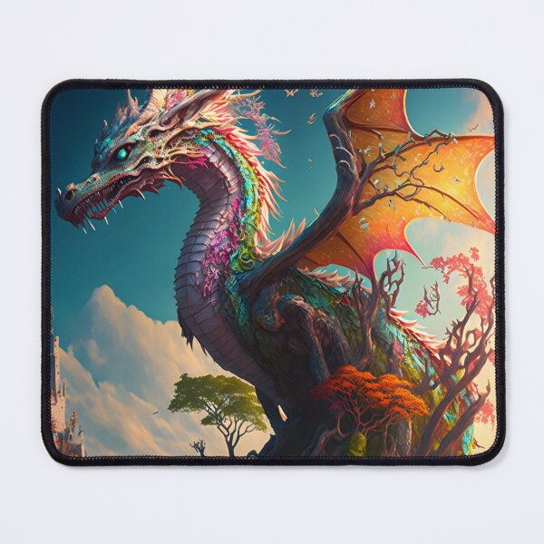 Item preview, Mythical Dragon Merging with Nature - Epic Fantasy Art in a Magical World Style designed and sold by Hipatye26.