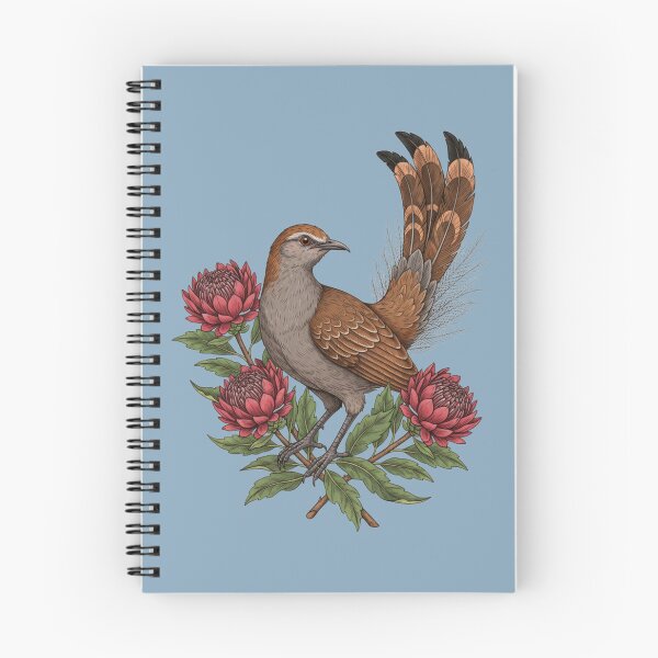Item preview, Vintage Superb Lyrebird and Red Waratah Botanical Art designed and sold by BirdsnStuff.
