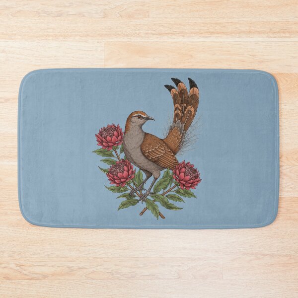 Item preview, Vintage Superb Lyrebird and Red Waratah Botanical Art designed and sold by BirdsnStuff.