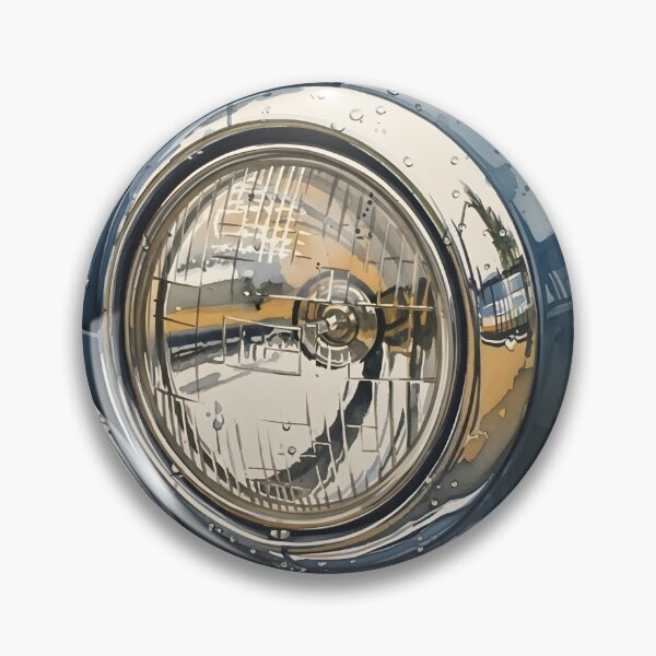 Item preview, Classic Car Headlight Watercolor Art Vintage Automotive Detail Illustration designed and sold by Motorline44.