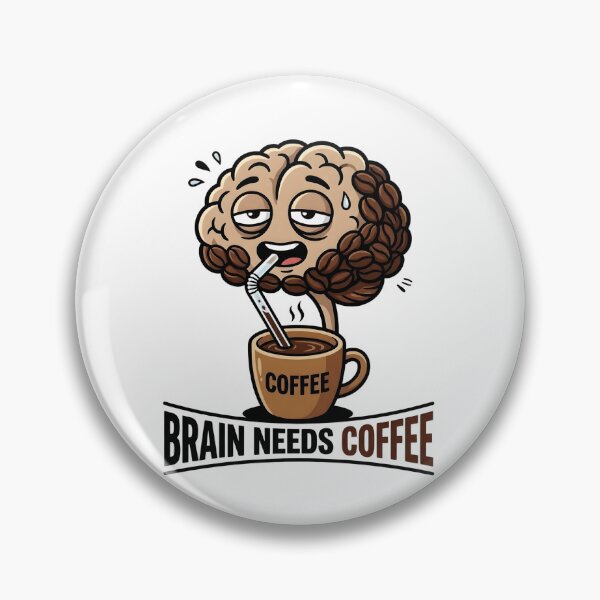Item preview, Brain Needs Coffee - Funny Coffee Bean Brain Cartoon Design designed and sold by WowDezign.