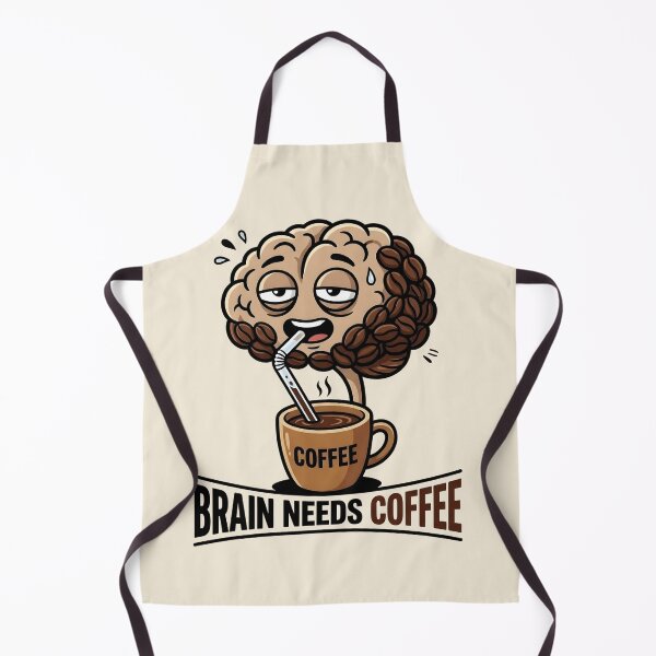 Item preview, Brain Needs Coffee - Funny Coffee Bean Brain Cartoon Design designed and sold by WowDezign.
