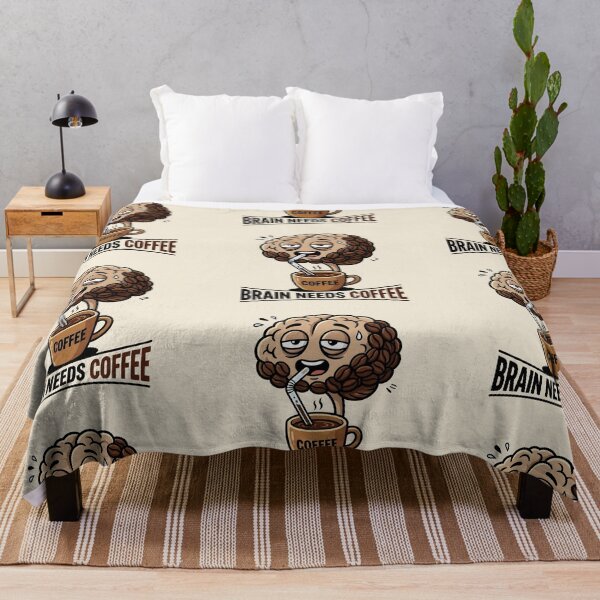 Item preview, Brain Needs Coffee - Funny Coffee Bean Brain Cartoon Design designed and sold by WowDezign.