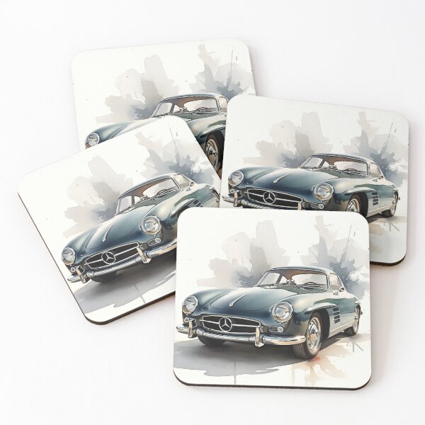 Item preview, Mercedes-Benz 300SL Classic Car Watercolor Art Vintage Luxury Sports Car Illustration designed and sold by Motorline44.