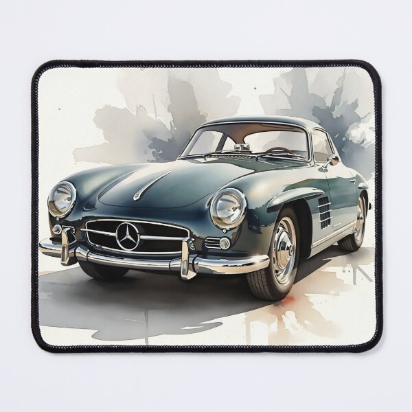 Item preview, Mercedes-Benz 300SL Classic Car Watercolor Art Vintage Luxury Sports Car Illustration designed and sold by Motorline44.