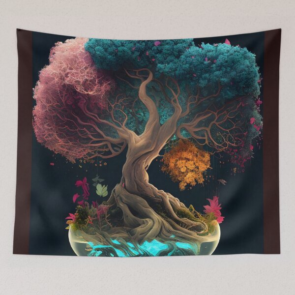 Item preview, Mythical Tree in a Transparent Sphere - Fantastic Art that Unites Nature and Magical Elements designed and sold by Hipatye26.