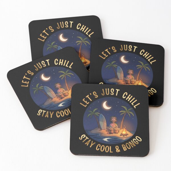 Item preview, Let’s Just Chill Stay Cool & Bongo Moonlight Campfire Edition designed and sold by Rhythm Thru Art .