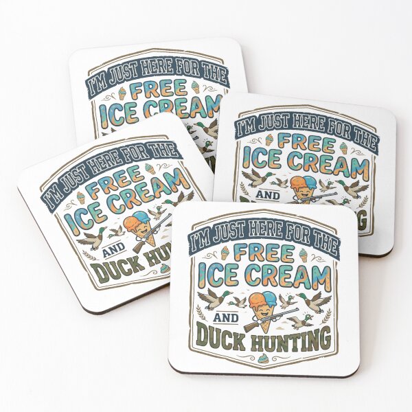Item preview, Funny Duck Hunting and Free Ice Cream Retro Outdoorsman Graphic designed and sold by Wear Sculpt.