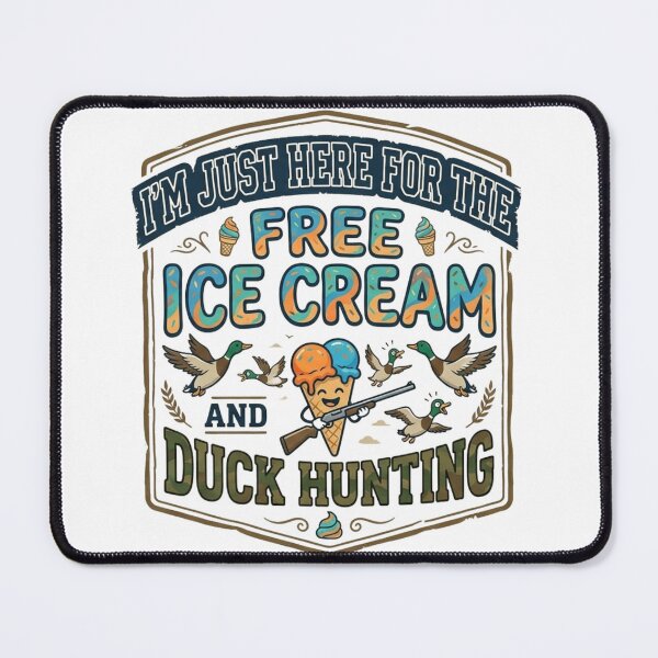 Item preview, Funny Duck Hunting and Free Ice Cream Retro Outdoorsman Graphic designed and sold by Wear Sculpt.