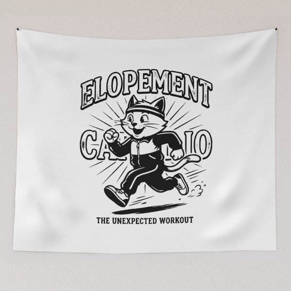 Item preview, Elopement The Unexpected Workout Design, Funny Autism Mom Cat Gift, Retro Tracksuit Running Graphic Tee designed and sold by AsturShop.