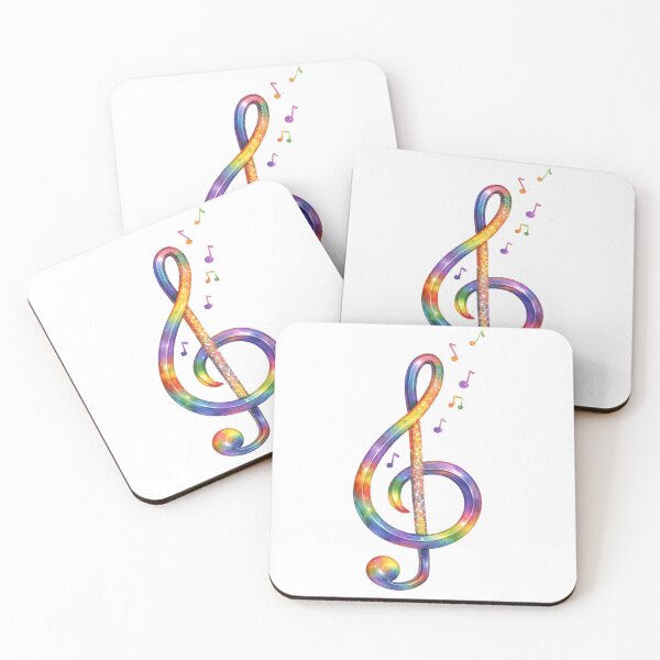 Item preview, Translucent Treble Clef – Rainbow Watercolour Music Symbol, no background designed and sold by LKBMCreative.