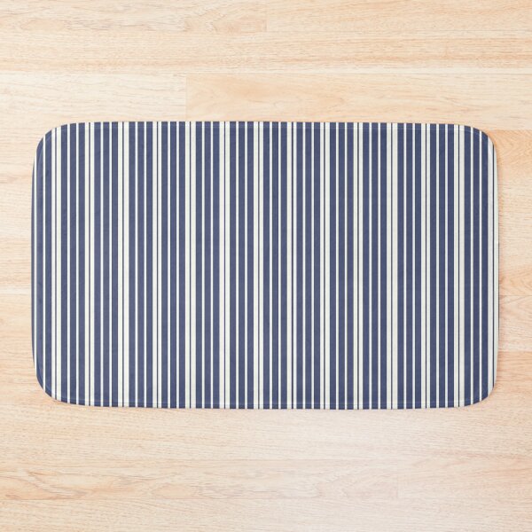 Item preview, Vertical Cabana Stripes Deep Blue on light cream designed and sold by Hanna McCown.