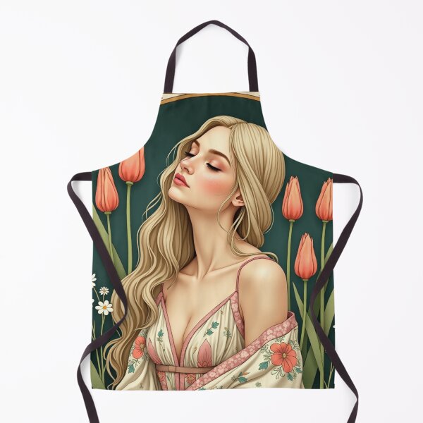 Item preview, Art Nouveau Tulip Muse Portrait designed and sold by Dream Bloom Gallery.