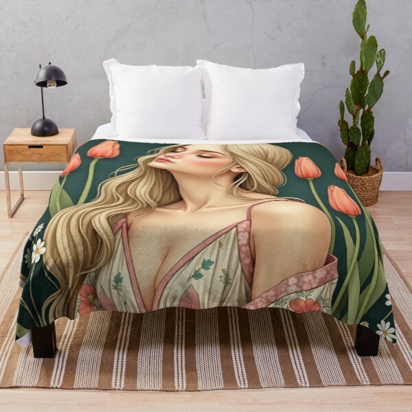 Item preview, Art Nouveau Tulip Muse Portrait designed and sold by Oonward2021.