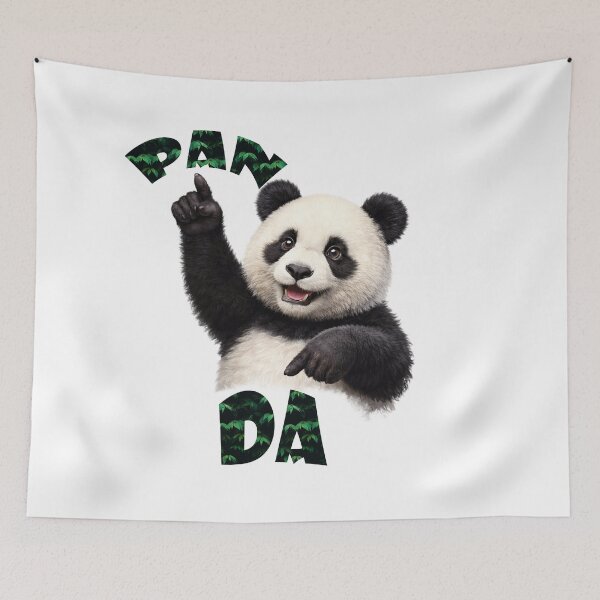 Item preview, Funny Panda Pointing – PAN DA Typography Design designed and sold by Krisekk.