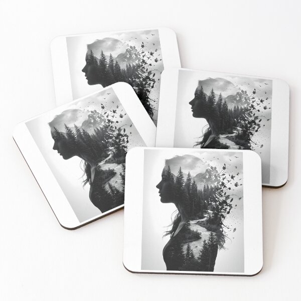 Item preview, Woman and River on The Forest Double Exposure designed and sold by debmustpay.
