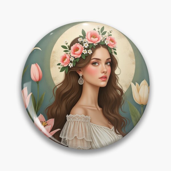 Item preview, Floral Crown Garden Muse Portrait designed and sold by Dream Bloom Gallery.