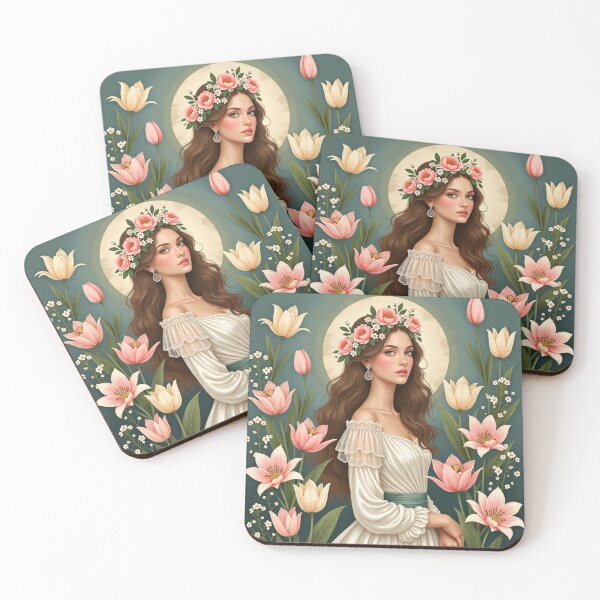 Item preview, Floral Crown Garden Muse Portrait designed and sold by Oonward2021.