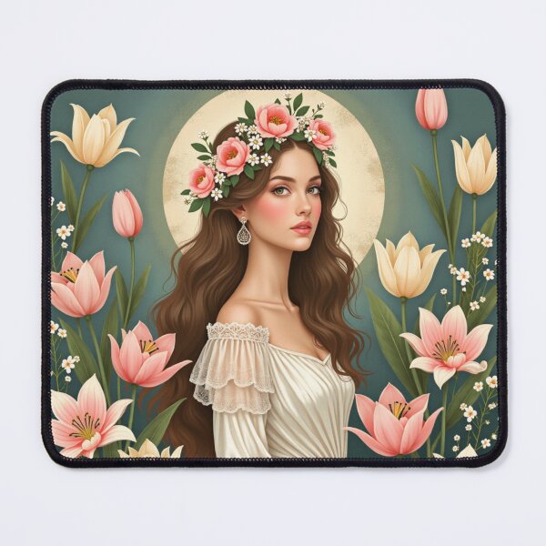 Item preview, Floral Crown Garden Muse Portrait designed and sold by Dream Bloom Gallery.