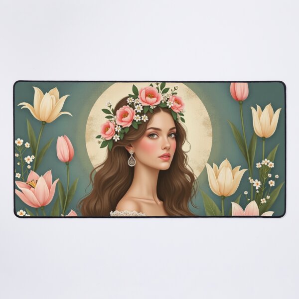 Item preview, Floral Crown Garden Muse Portrait designed and sold by Dream Bloom Gallery.