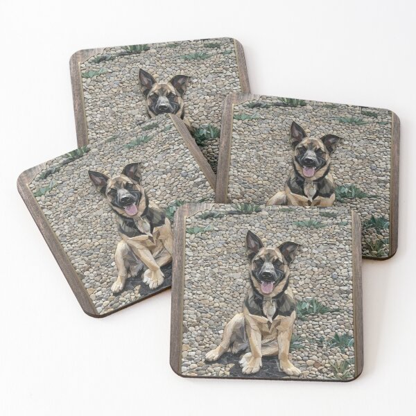 Item preview, Geometric German Shepherd Mosaic Art designed and sold by Meteor Destroyer.