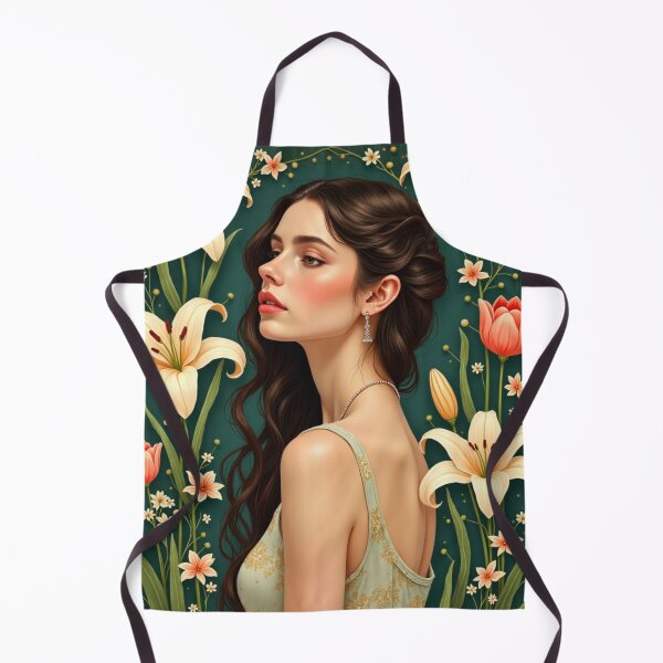 Item preview, Elegant Lily Garden Muse Portrait designed and sold by Dream Bloom Gallery.