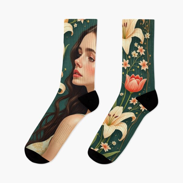 Item preview, Elegant Lily Garden Muse Portrait designed and sold by Oonward2021.