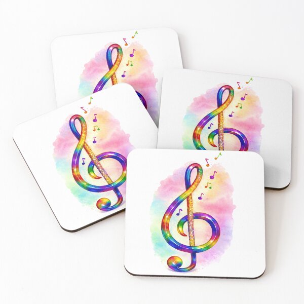 Item preview, Translucent Treble Clef – Rainbow Watercolour Music Symbol designed and sold by LKBMCreative.