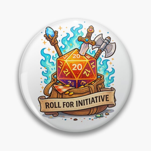 Item preview, “Roll for Initiative” D20 Dice – Funny Tabletop RPG & DnD Inspired Design designed and sold by Inkae Studio.