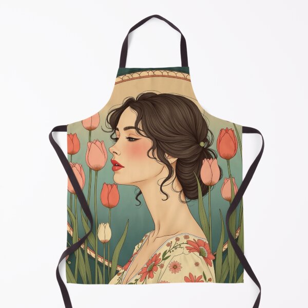 Item preview, Art Nouveau Tulip Garden Muse Portrait designed and sold by Dream Bloom Gallery.