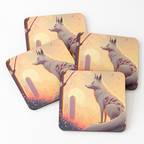 Item preview, Mythical Fox in Sunset Landscape - Fantasy Art with a Style Inspired by Japanese Aesthetics designed and sold by Hipatye26.