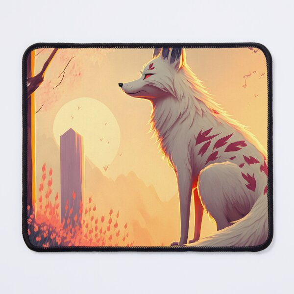 Item preview, Mythical Fox in Sunset Landscape - Fantasy Art with a Style Inspired by Japanese Aesthetics designed and sold by Hipatye26.