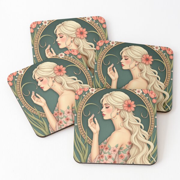 Item preview, Art Nouveau Floral Serenity Muse designed and sold by Oonward2021.
