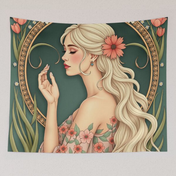 Item preview, Art Nouveau Floral Serenity Muse designed and sold by Dream Bloom Gallery.