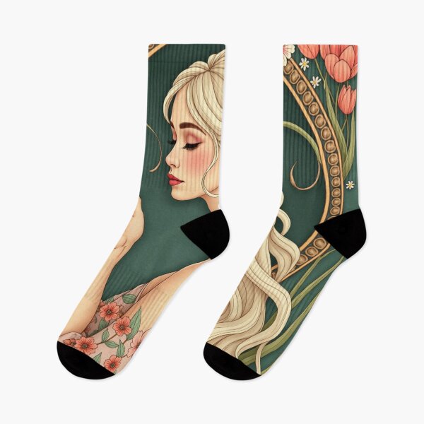 Item preview, Art Nouveau Floral Serenity Muse designed and sold by Oonward2021.
