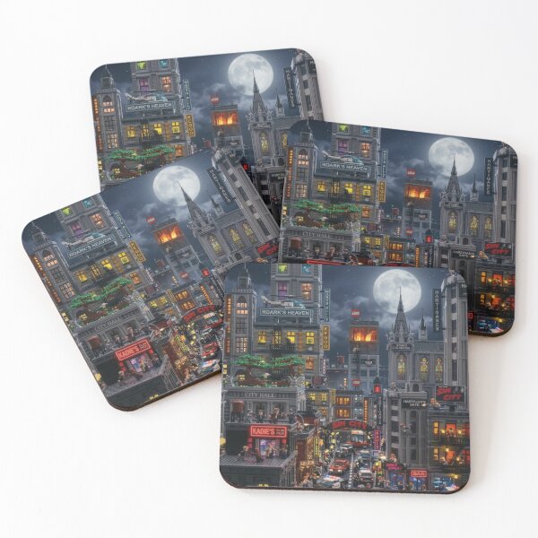 Item preview, Noir Brick City Night Skyline designed and sold by Meteor Destroyer.