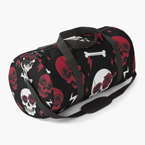 Item preview, Skull Rose Streetwear Duffel Bag |  Dark Gothic Sports Travel Bag designed and sold by thepixfactory.