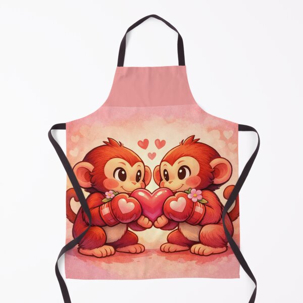 Item preview, Punch Monkey Love – Cute Boxing Monkey Couple Holding Heart designed and sold by Yasmine Mohammed.
