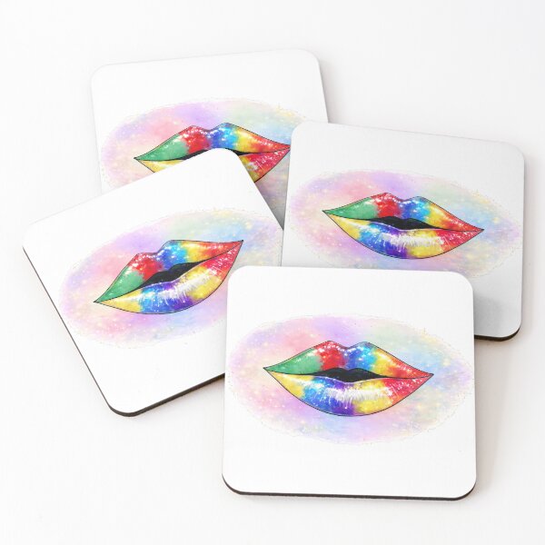 Item preview, Lustre Lips – Rainbow Watercolour Lips | Colourful Joyful Art designed and sold by LKBMCreative.
