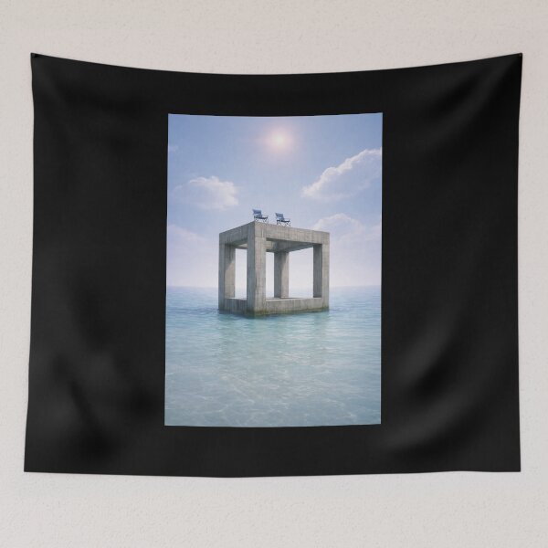 Item preview, Liminal Ocean Structure – Surreal Dreamcore Seascape Aesthetic | Calm but Unsettling Liminal Space Art designed and sold by 486DesignCo.