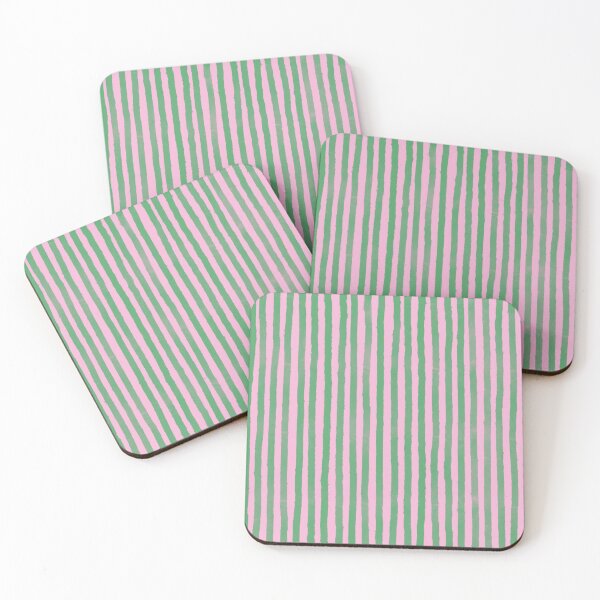 Item preview, Preppy Pink and Green Stripes Pattern | Retro Pastel Stripe Aesthetic designed and sold by OLAIZA.