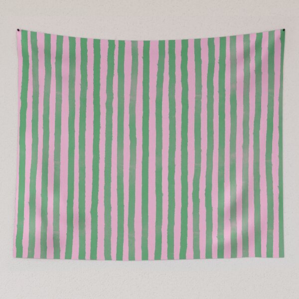 Item preview, Preppy Pink and Green Stripes Pattern | Retro Pastel Stripe Aesthetic designed and sold by OLAIZA.