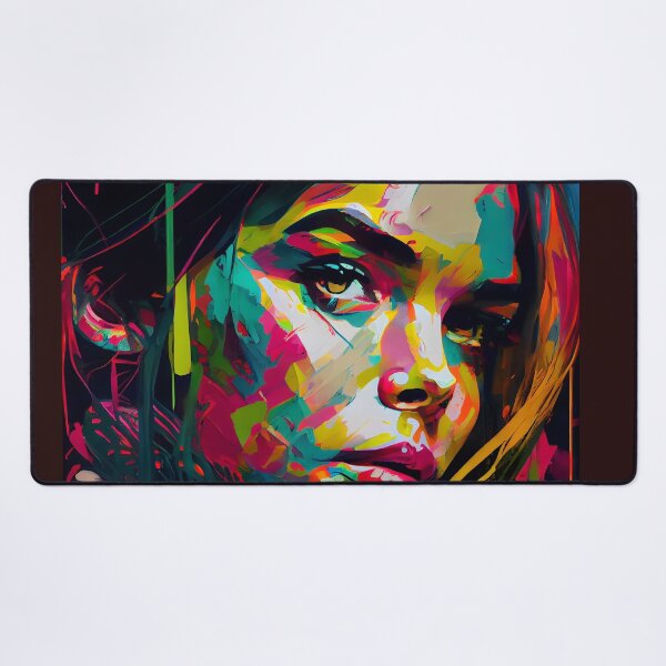 Item preview, Portrait of a Woman in Abstract Pop Art Style - Pictorial Art with Vibrant Colors designed and sold by Hipatye26.