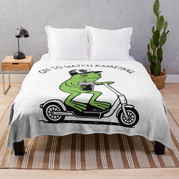 Item preview, Off To Watch Basketball Frog Funny Animal Meme designed and sold by gunaone-design.