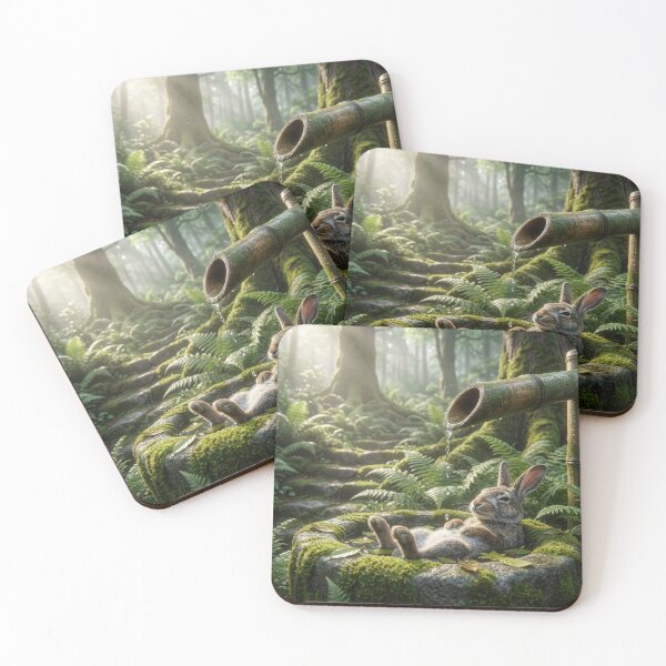 Item preview, Rabbit Bathes in Shishi Odoshi Fountain designed and sold by Tridentulus.