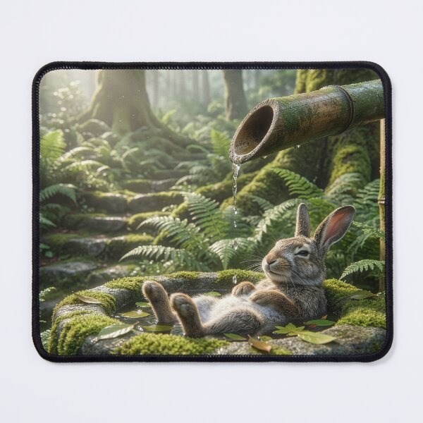 Item preview, Rabbit Bathes in Shishi Odoshi Fountain designed and sold by Tridentulus.