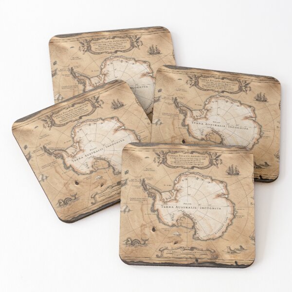 Item preview, Vintage Antarctica Explorer Map designed and sold by Meteor Destroyer.