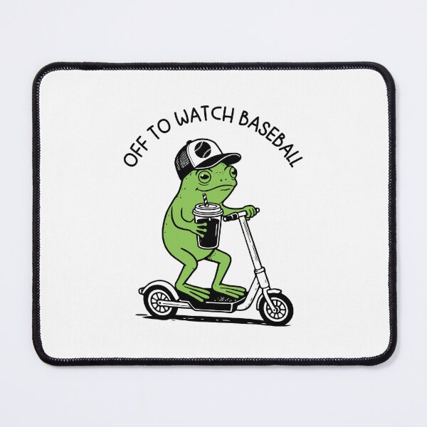 Item preview, Off To Watch Baseball Frog Funny Animal Meme designed and sold by gunaone-design.